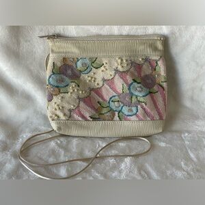 Vintage Moon Bag Crossbody purse embroidered leather adjustable Patricia Smith